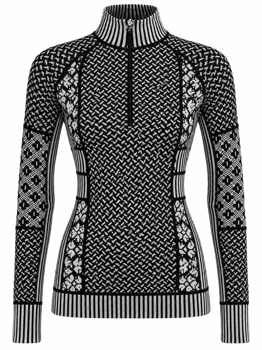 Kari Traa Smekker Half Zip 100% Merino Wool Baselayer Top Black Womens Small